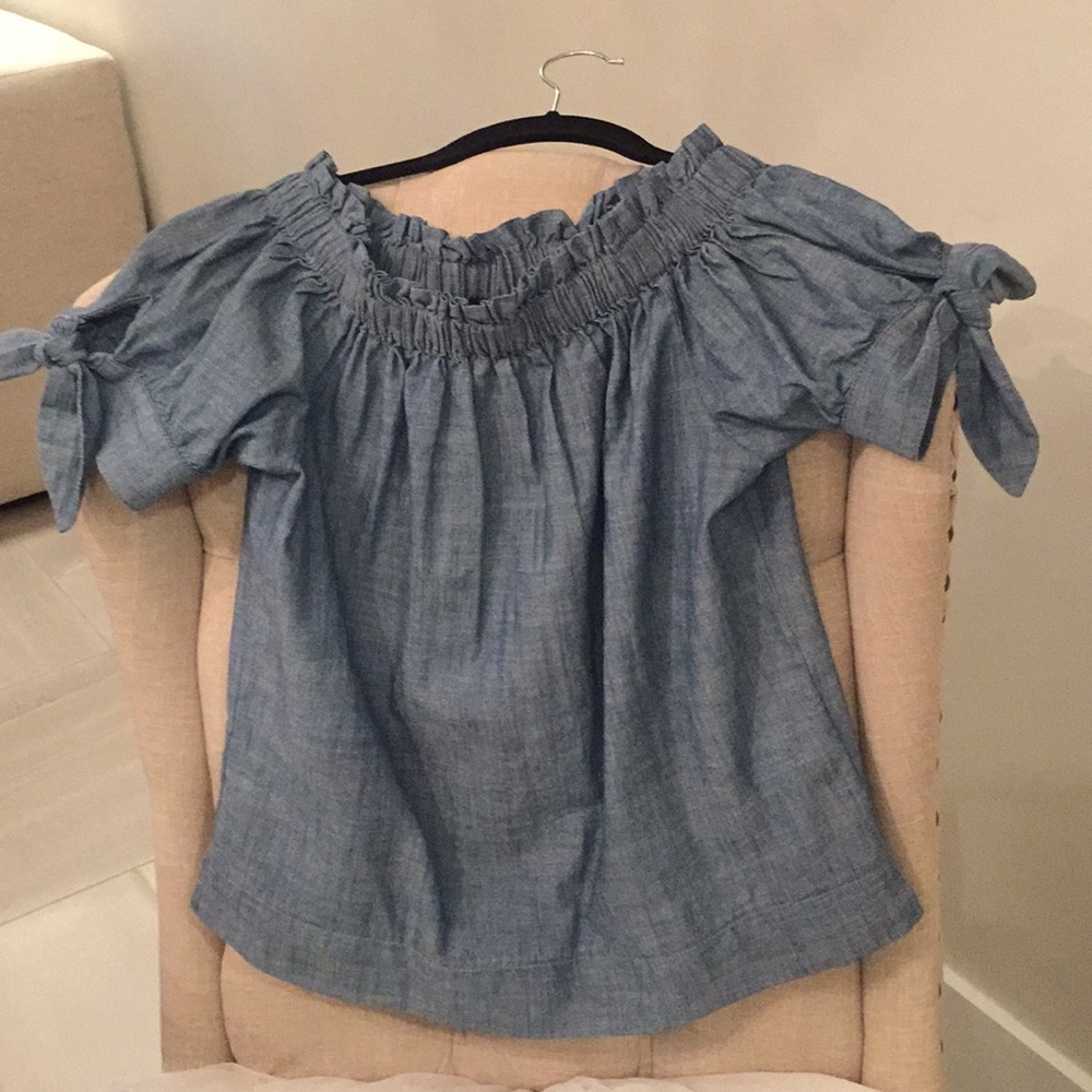 JCREW Chambray off the shoulder top